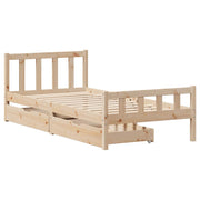 Estructura de cama sin colchón madera maciza pino 75x190 cm v9525 - Vetonek