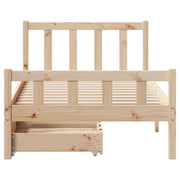 Estructura de cama sin colchón madera maciza pino 75x190 cm v9525 - Vetonek