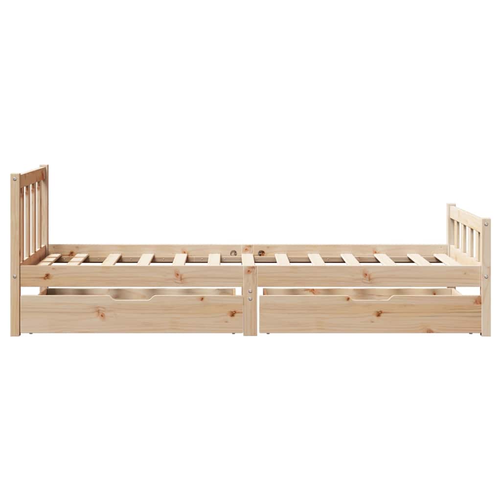 Estructura de cama sin colchón madera maciza pino 75x190 cm v9525 - Vetonek