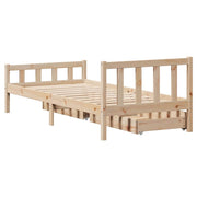 Estructura de cama sin colchón madera maciza pino 75x190 cm v9525 - Vetonek
