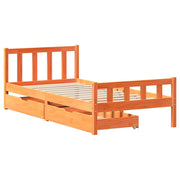 Estructura de cama sin colchón madera maciza marrón 75x190 cm - Vetonek
