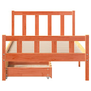 Estructura de cama sin colchón madera maciza marrón 75x190 cm - Vetonek