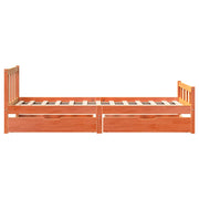 Estructura de cama sin colchón madera maciza marrón 75x190 cm - Vetonek