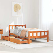 Estructura de cama sin colchón madera maciza marrón 75x190 cm v9785 Vetonek