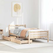 Estructura de cama sin colchón madera maciza pino 75x190 cm v9839 Vetonek