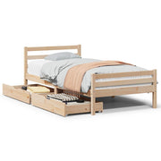 Vetonek Estructura de cama sin colchón madera maciza de pino 90x200 cm