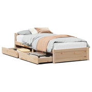 Vetonek Estructura de cama sin colchón madera maciza pino 75x190 cm