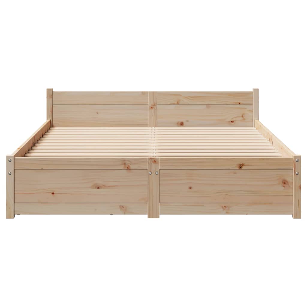 Estructura de cama sin colchón madera maciza de pino 120x190 cm V0651 Vetonek