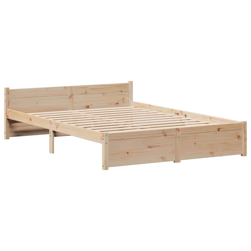 Estructura de cama sin colchón madera maciza de pino 120x190 cm V0651 Vetonek