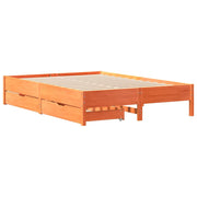 Estructura de cama sin colchón madera maciza marrón 135x190 cm - Vetonek