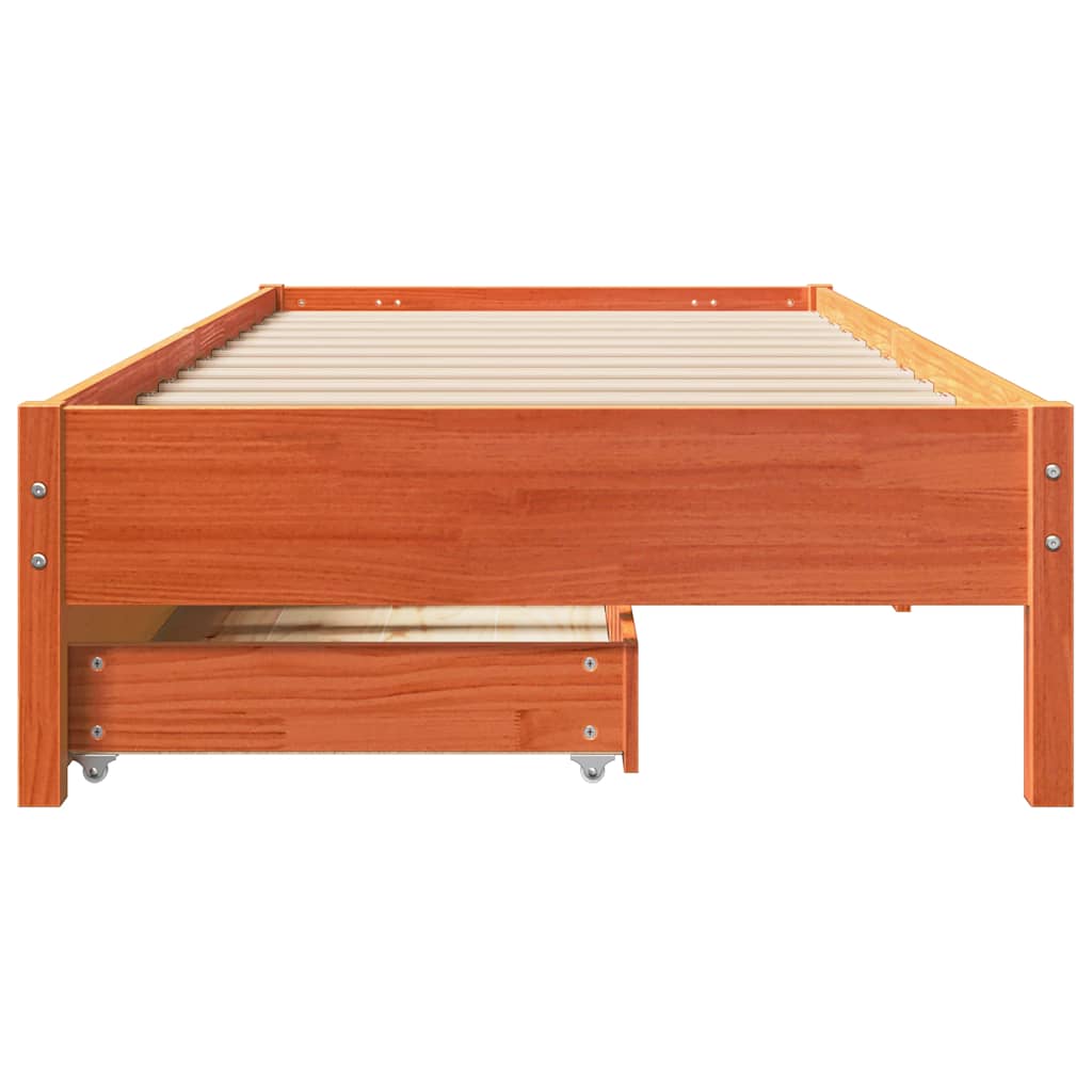 Estructura de cama sin colchón madera maciza marrón 90x190 cm v1221 - Vetonek