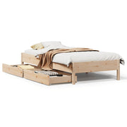 Vetonek Estructura de cama sin colchón madera maciza pino 75x190 cm