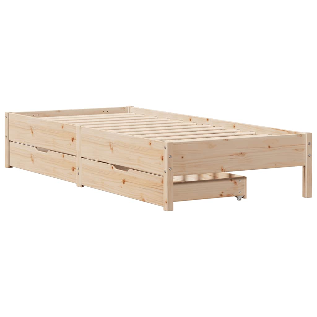 Estructura de cama sin colchón madera maciza pino 75x190 cm v1238 - Vetonek