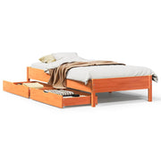 Estructura de cama sin colchón madera maciza marrón 75x190 cm v1252 - Vetonek