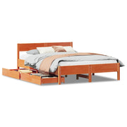 Vetonek Estructura de cama sin colchón madera maciza marrón 120x190 cm
