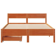 Estructura de cama sin colchón madera maciza marrón 120x190 cm - Vetonek