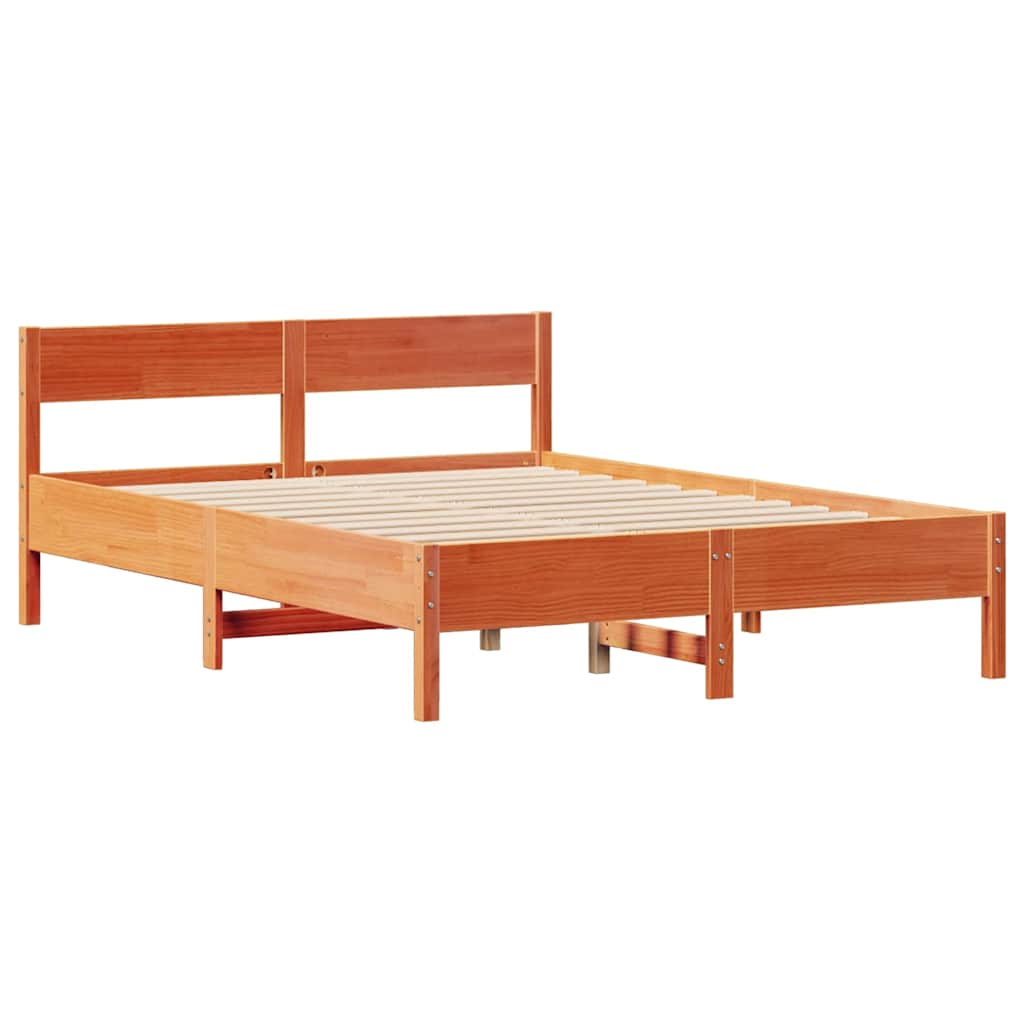 Estructura de cama sin colchón madera maciza marrón 120x190 cm - Vetonek