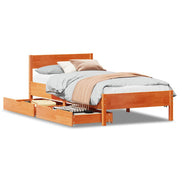 Vetonek Estructura de cama sin colchón madera maciza marrón 90x190 cm