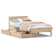 Vetonek Estructura de cama sin colchón madera maciza pino 75x190 cm