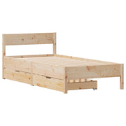 Estructura de cama sin colchón madera maciza pino 75x190 cm v1627 - Vetonek