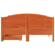 Estructura de cama sin colchón madera maciza marrón 135x190 cm v1887 - Vetonek