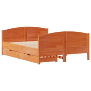 Estructura de cama sin colchón madera maciza marrón 120x190 cm v1917 - Vetonek