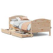 Vetonek Estructura de cama sin colchón madera maciza pino 75x190 cm