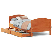 Vetonek Cadre de lit sans matelas bois massif marron 75x190 cm