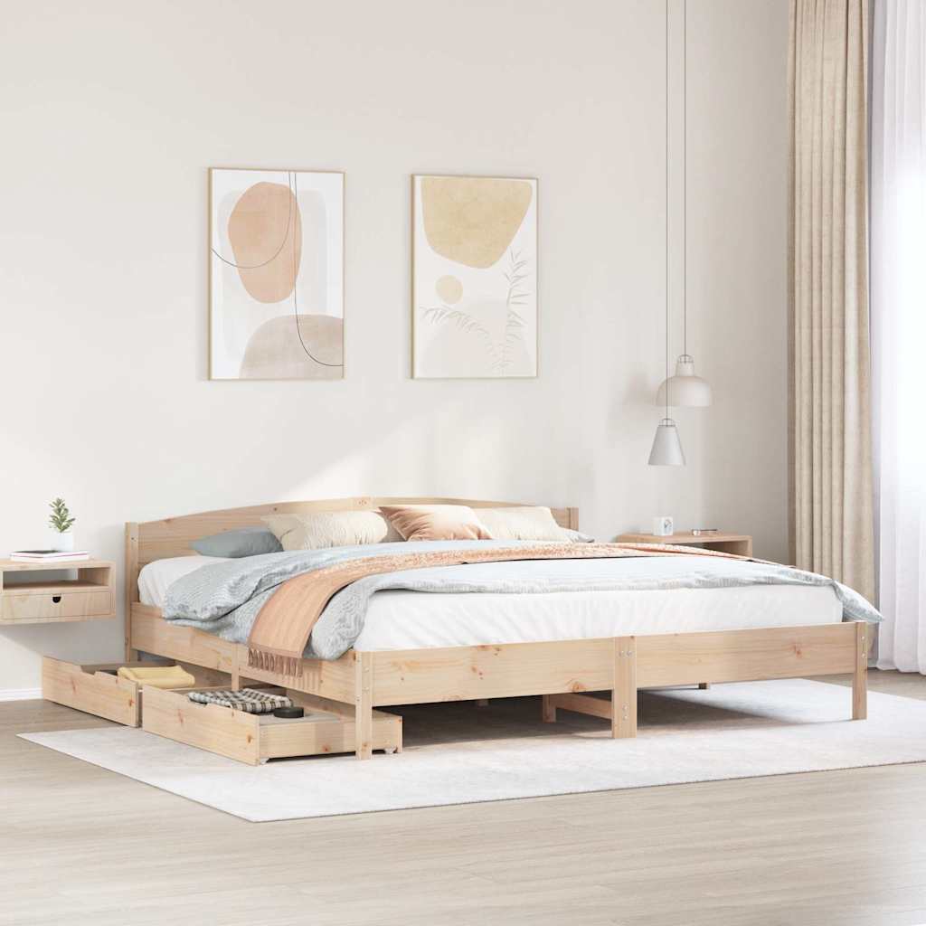 Vetonek Estructura de cama sin colchón madera maciza de pino 200x200 cm