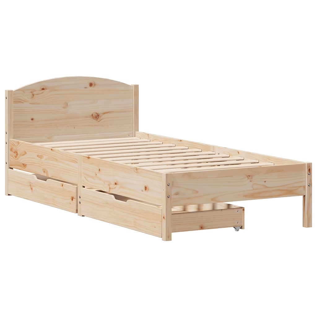 Estructura de cama sin colchón madera maciza de pino 90x200 cm v2341 - Vetonek