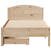 Estructura de cama sin colchón madera maciza pino 75x190 cm v2402 - Vetonek