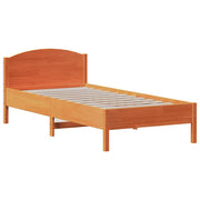 Cadre de lit sans matelas bois massif marron 75x190 cm - Vetonek