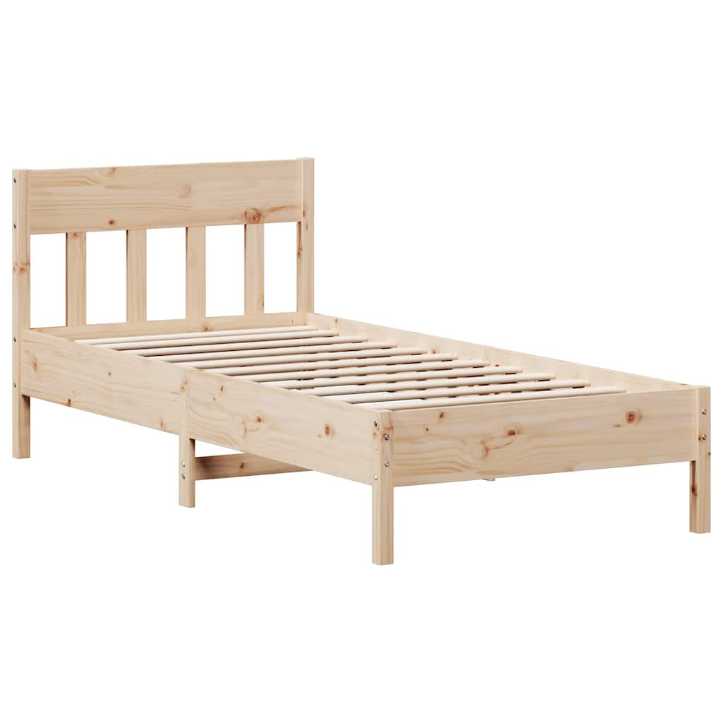 Estructura de cama sin colchón madera maciza de pino 90x200 cm - Vetonek