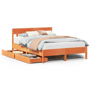 Vetonek Estructura de cama sin colchón madera maciza marrón 120x190 cm
