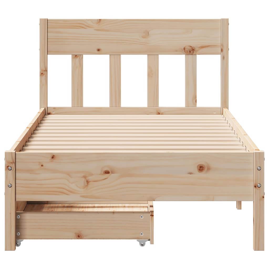 Estructura de cama sin colchón madera maciza de pino 90x190 cm v2761 - Vetonek