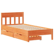 Estructura de cama sin colchón madera maciza marrón 90x190 cm - Vetonek