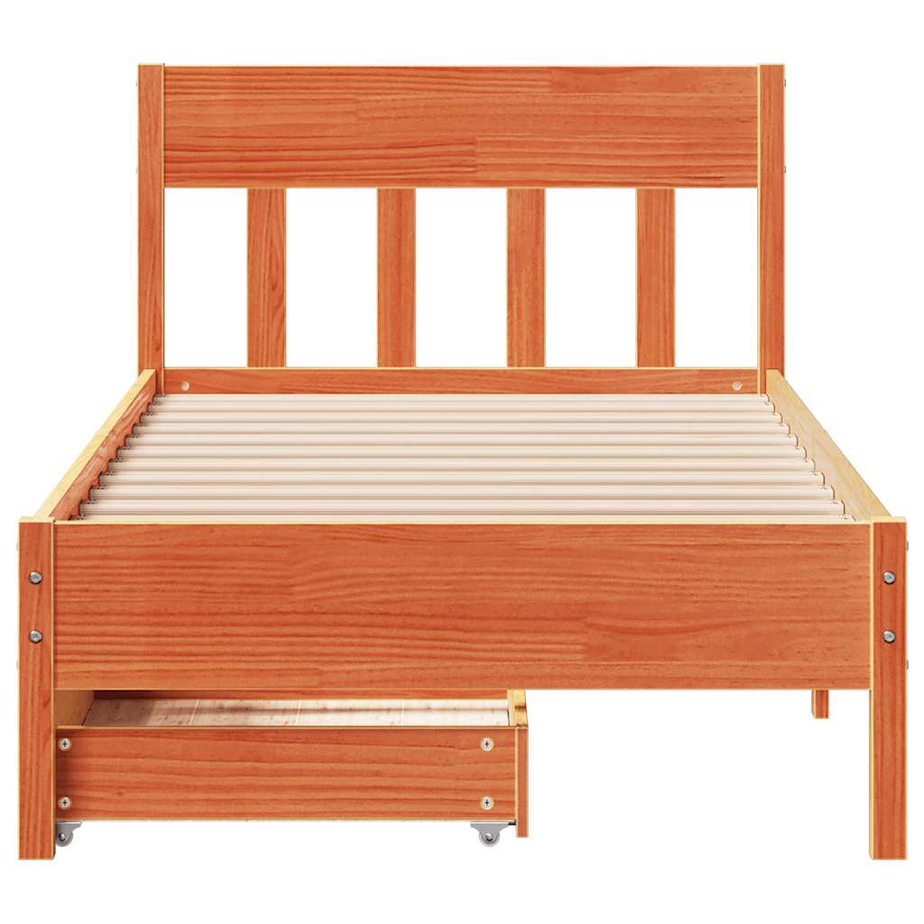 Estructura de cama sin colchón madera maciza marrón 90x190 cm - Vetonek