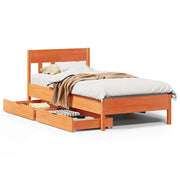Vetonek Estructura de cama sin colchón madera maciza marrón 75x190 cm