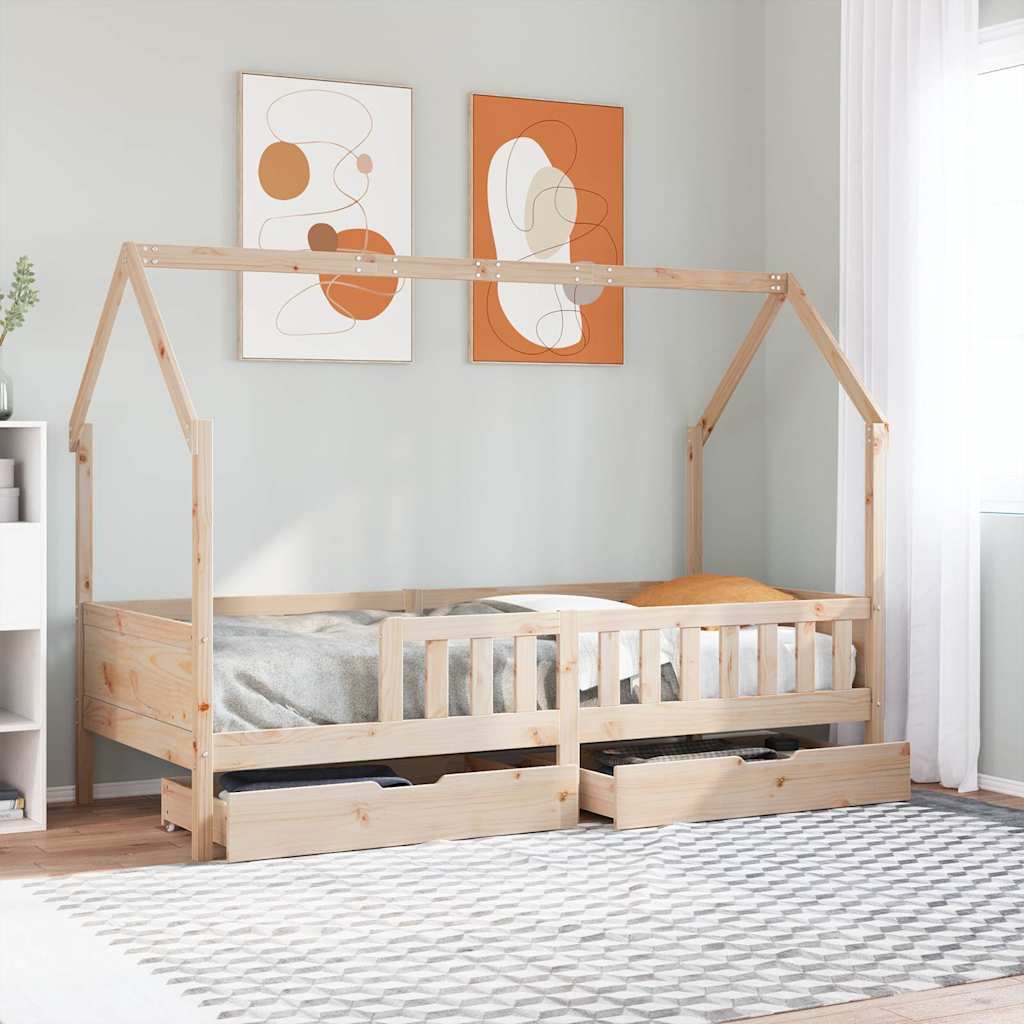 Vetonek Estructura de cama para niños con cajones madera pino 80x200 cm