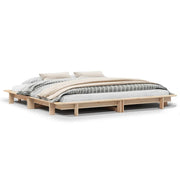 Estructura de cama sin colchón madera maciza de pino 200x200 cm V6509 Vetonek