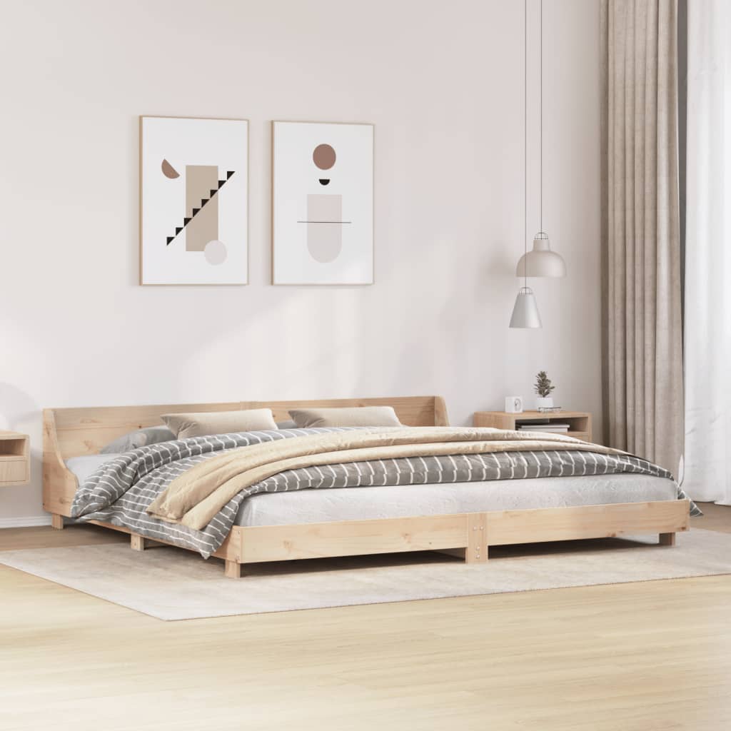 Vetonek Estructura de cama sin colchón madera maciza de pino 200x200 cm