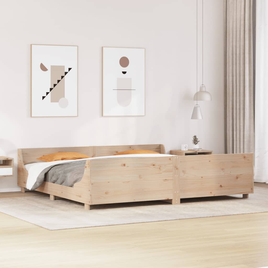 Vetonek Estructura de cama sin colchón madera maciza de pino 200x200 cm