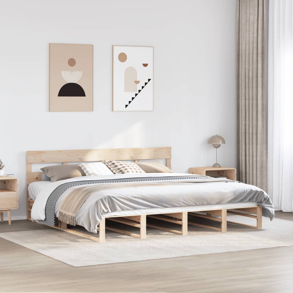 Vetonek Estructura de cama sin colchón madera maciza de pino 200x200 cm