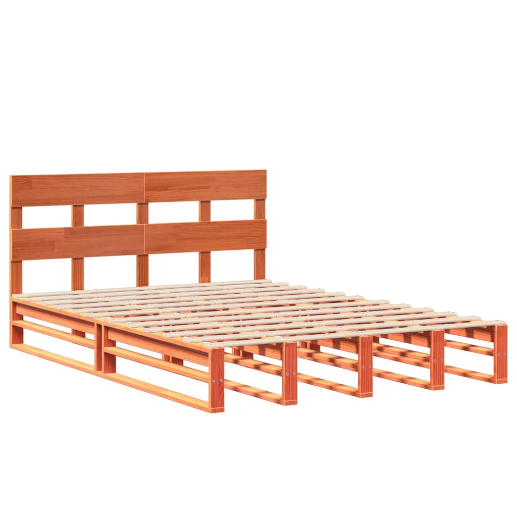 Estructura de cama sin colchón madera maciza marrón 120x190 cm v7001 - Vetonek