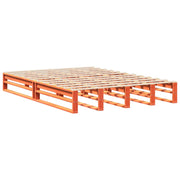 Estructura de cama sin colchón madera maciza marrón 135x190 cm v7032 - Vetonek