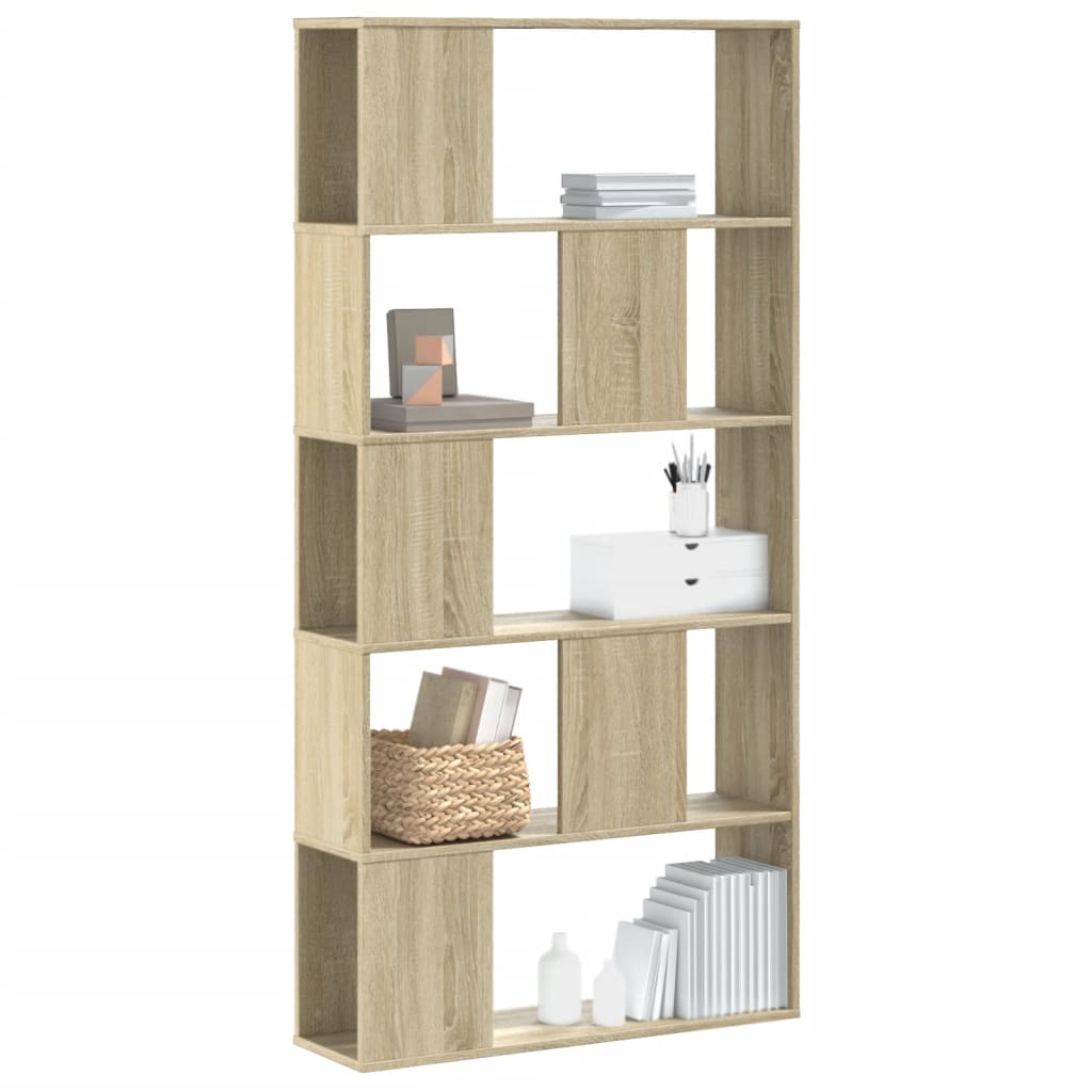 Vetonek Librería de 5 niveles madera roble Sonoma 80,5x23,5x162,5 cm