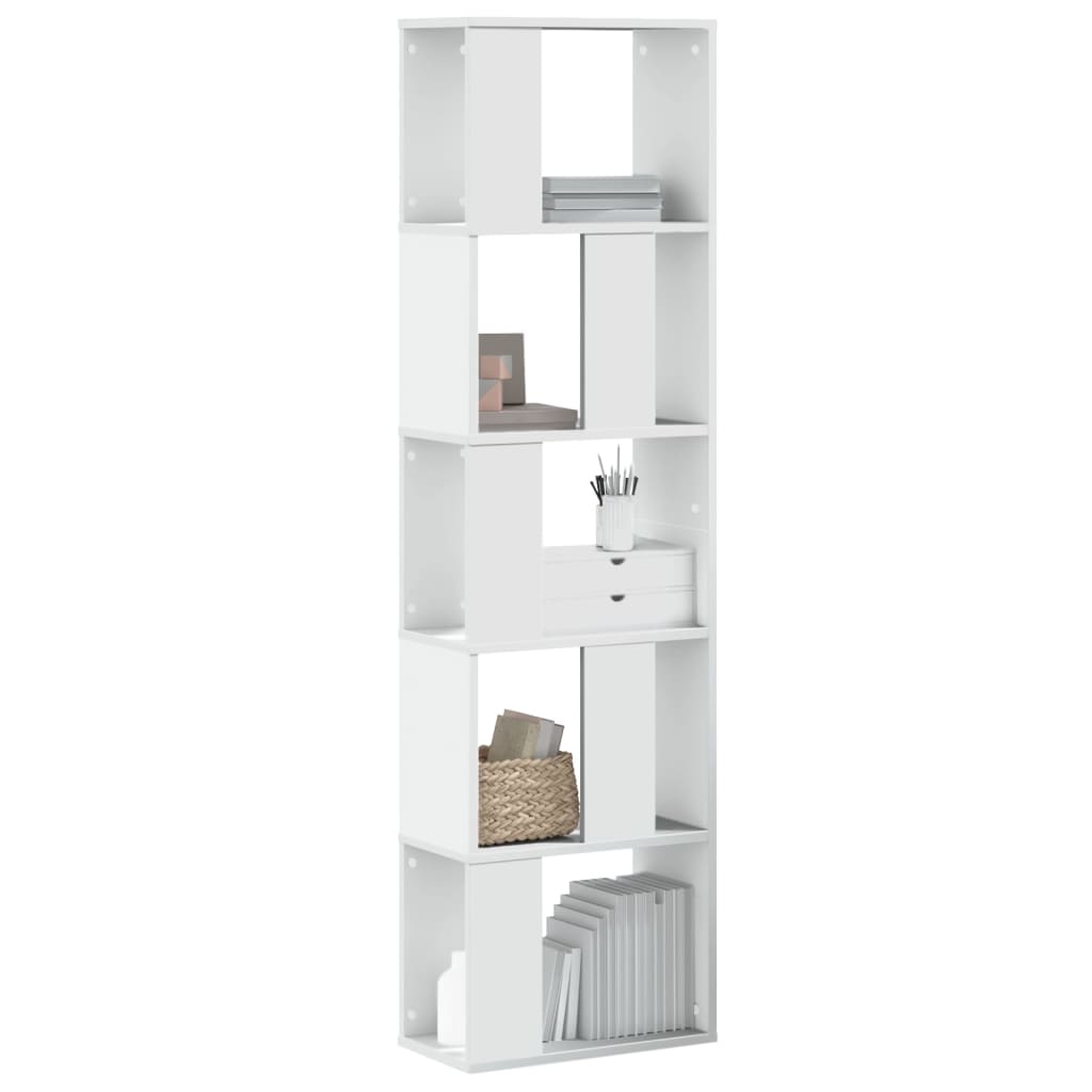 Vetonek Librería 5 niveles madera ingeniería blanca 45x23,5x162,5 cm