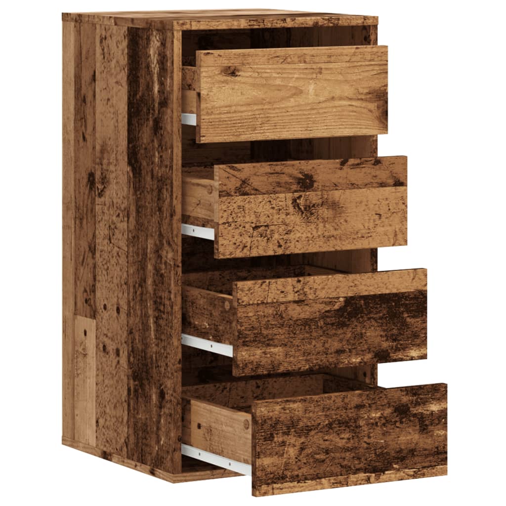 Cómoda de esquina madera de ingeniería envejecida 40x41x76 cm v1251 - Vetonek