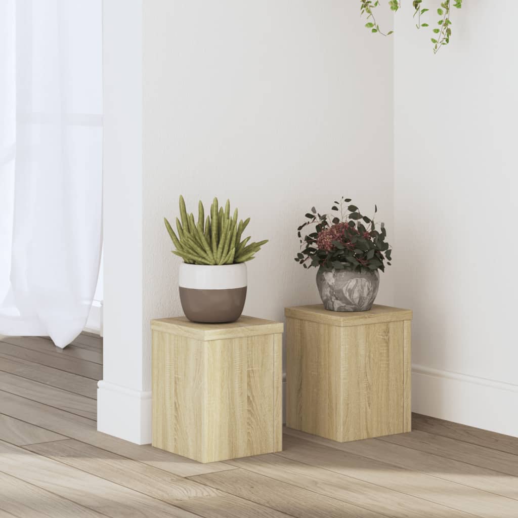 Vetonek Soportes de plantas 2 uds madera roble Sonoma 15x15x20 cm