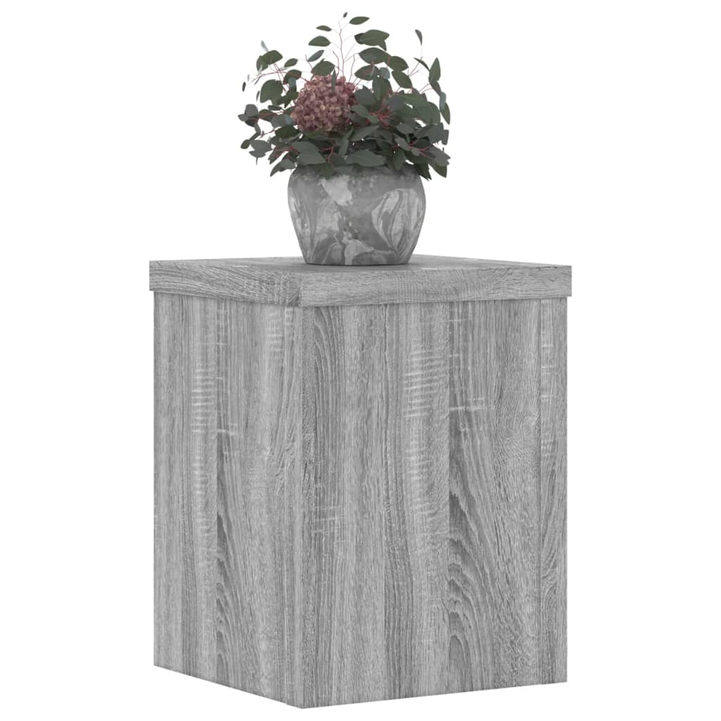 Soportes de plantas 2 uds madera gris Sonoma 15x15x20 cm